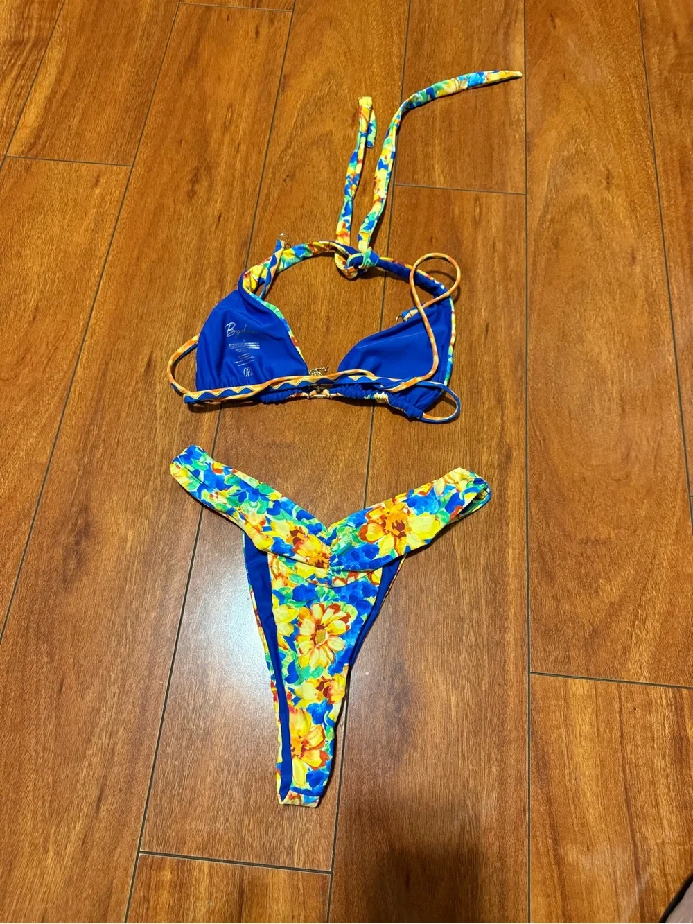 Bydee Bright Floral women’s Two-Piece Bikini in Yellow and Blue